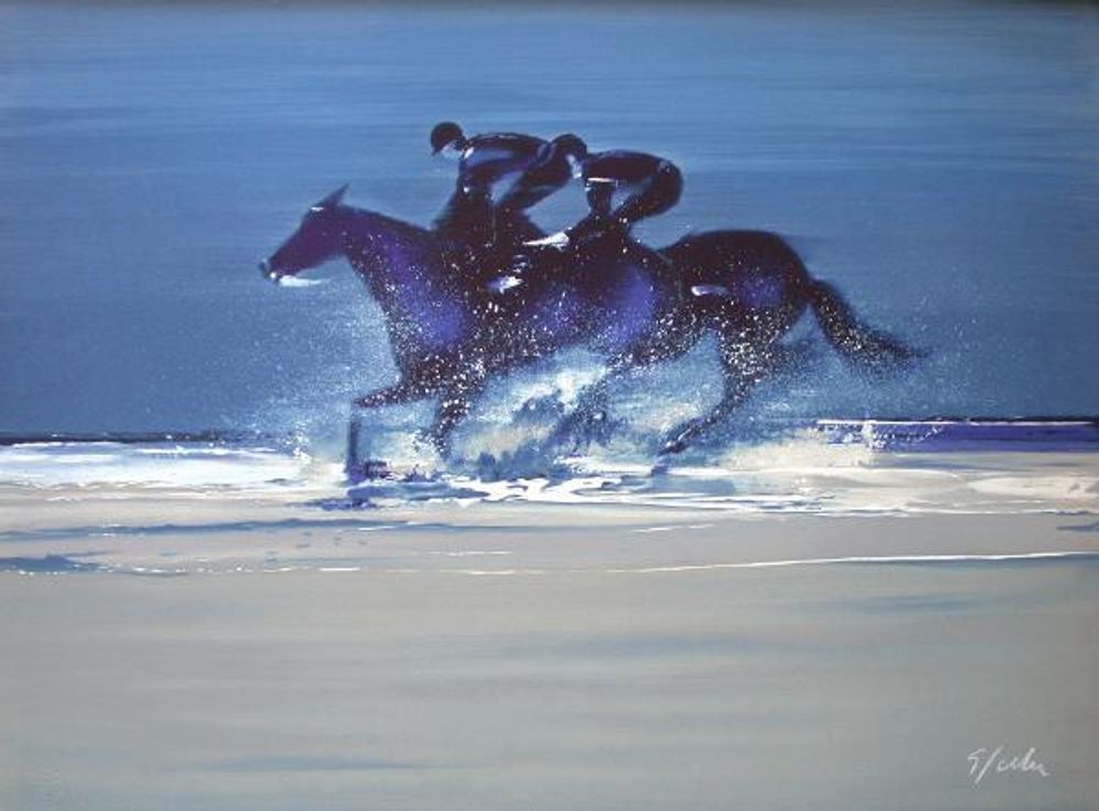 Au galop sur la plage de Deauville