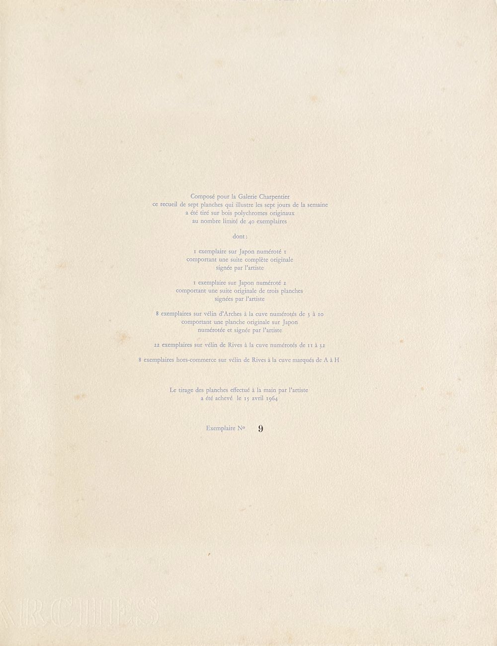 Les jours de la semaine (complete portfolio with signed frontispice) — vue 11