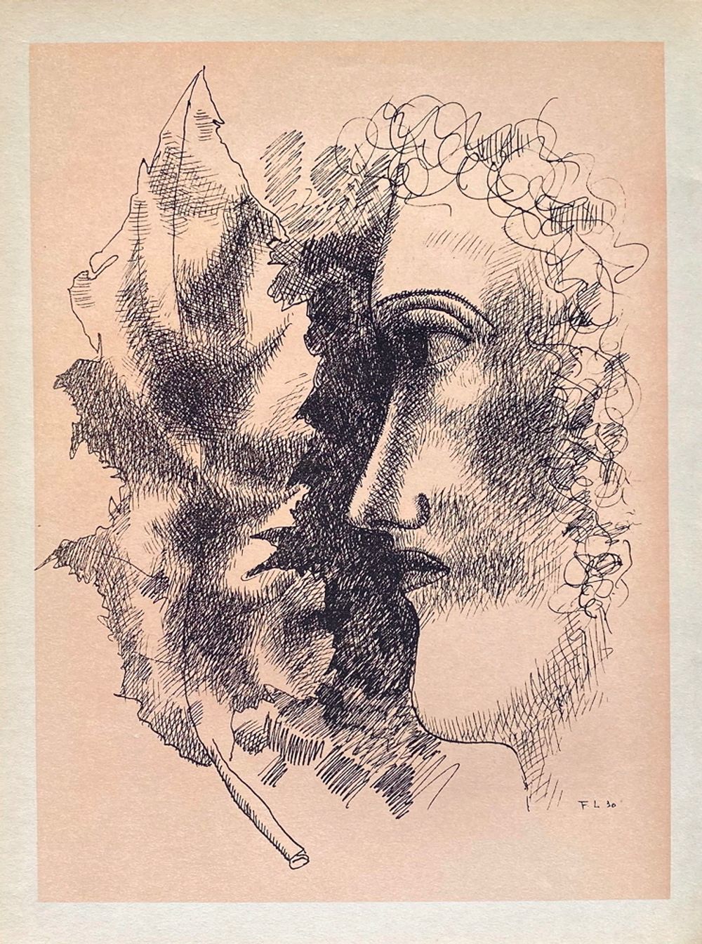 Tête et feuille
