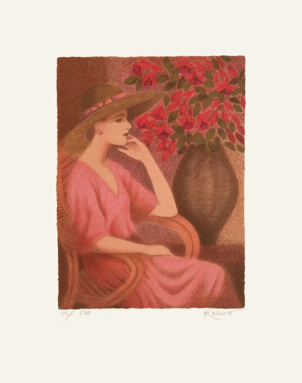 Femme aux fushias