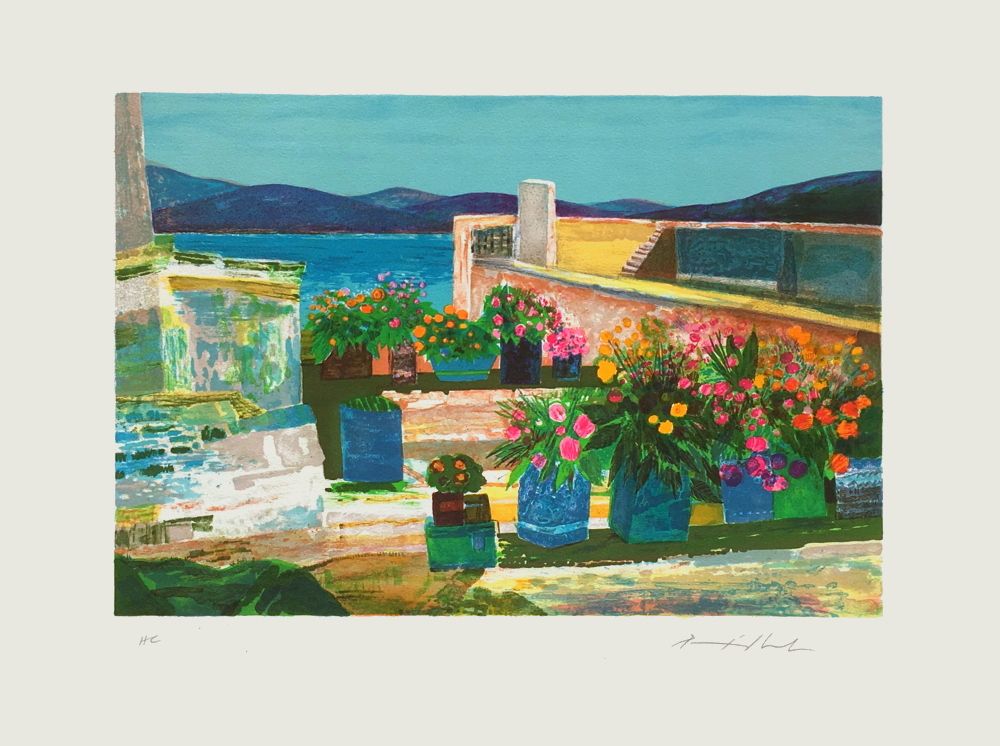 Jardin fleuri sur la terrasse
