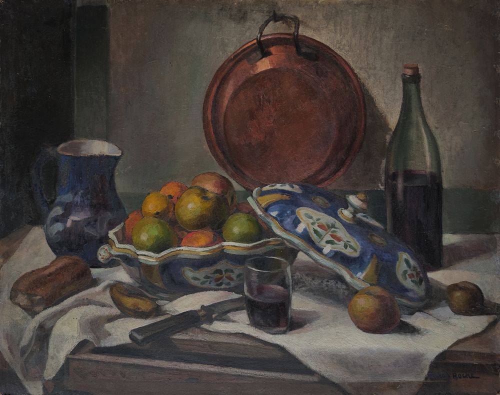 Nature morte au compotier et à la bassine de cuivre