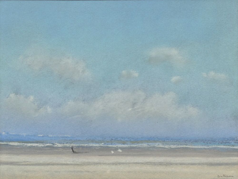 Sur la plage (pastel)