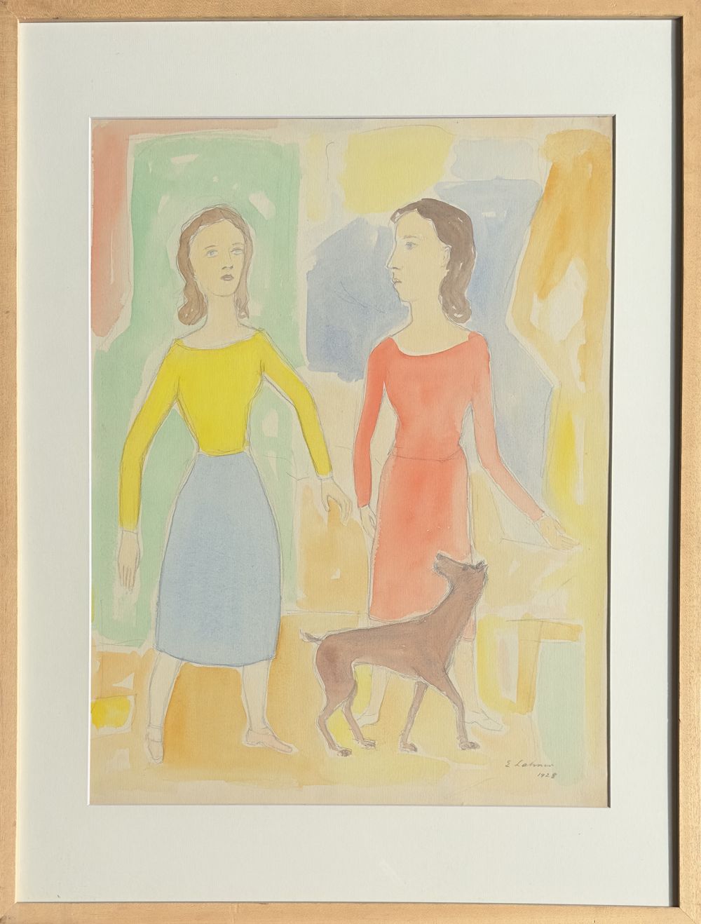 Deux jeunes filles et leur chien — vue 2
