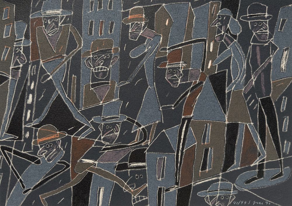 Le froid bleu des contre-nuits (7 lithographies) - Texte Gilbert Lascault — vue 2