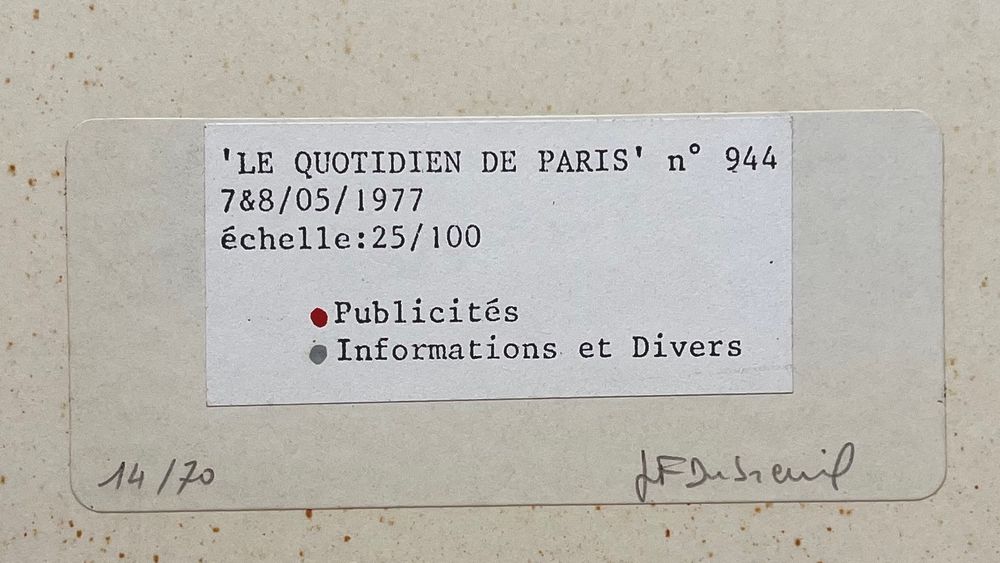 Le Quotidien de Paris n°944 échelle 25/100 — vue 2