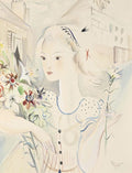 Jeune fille au bouquet de fleurs