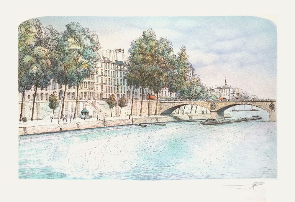 Paris - L'ile Saint Louis et le Pont Louis-Philippe