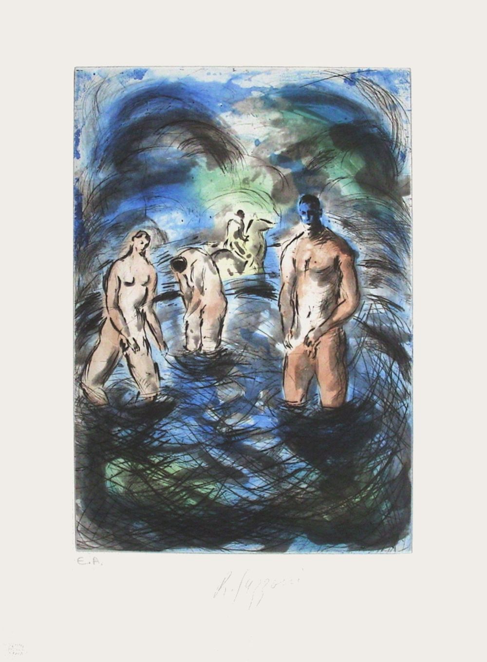 Hommes au bain