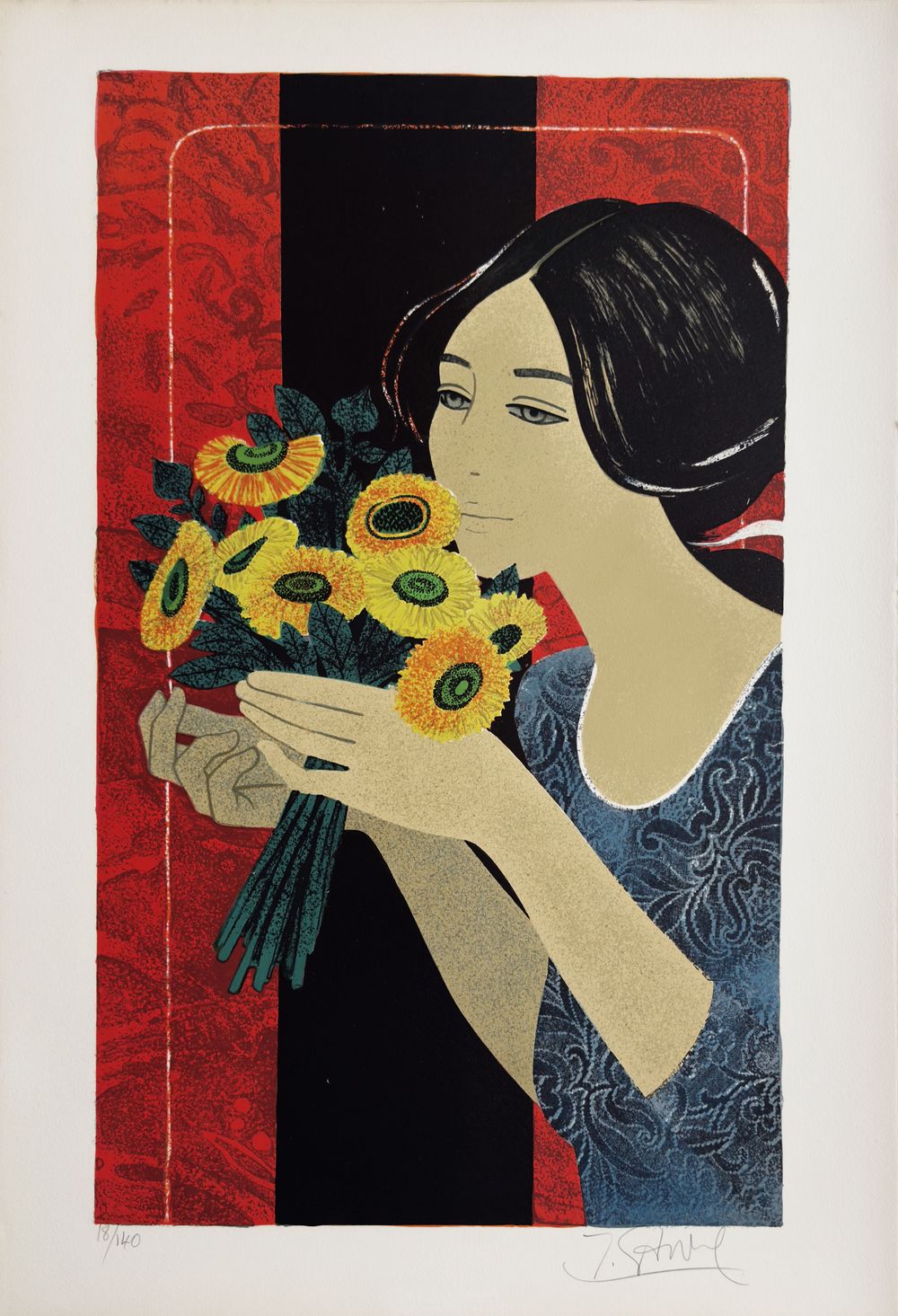 Femme au bouquet