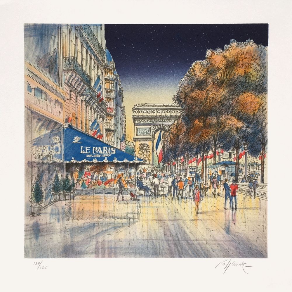 Paris - Les Champs-Elysées et le Café Le Paris