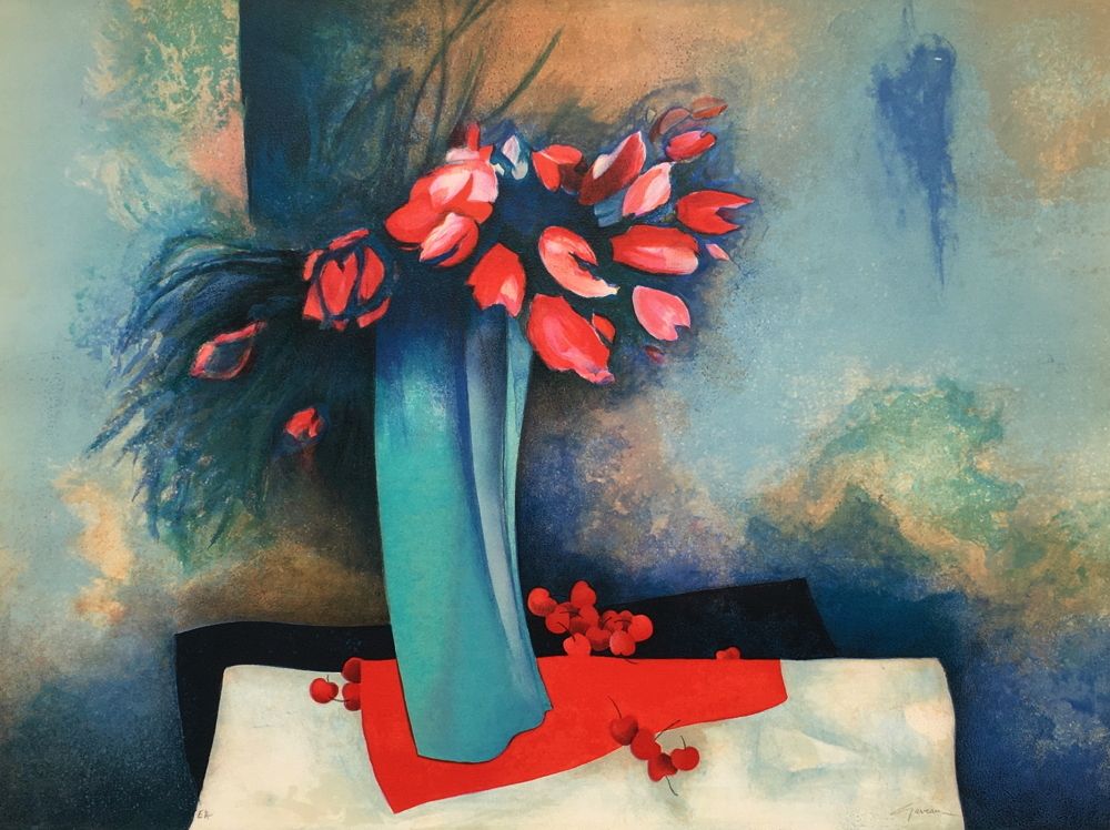 Fleurs et cerises