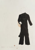 Basil in black leather suit