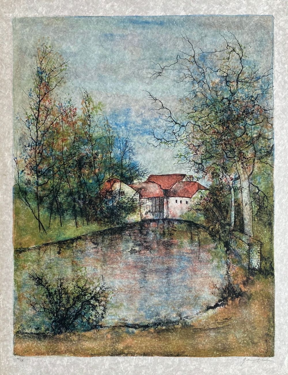 Maisons au bord de la mare