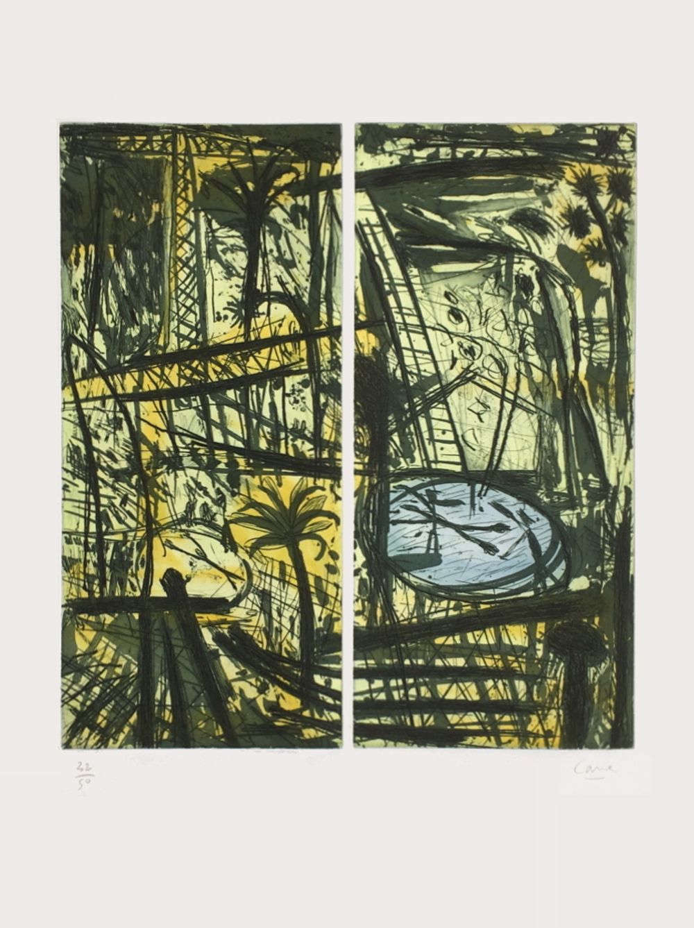 Paysage à la piscine et à la grue I