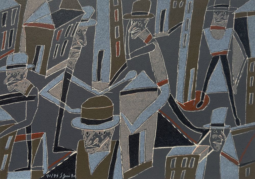 Le froid bleu des contre-nuits (7 lithographies) - Texte Gilbert Lascault — vue 6