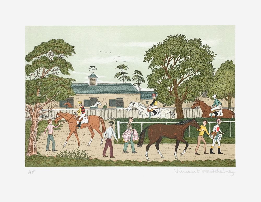 Les jockeys à l'entrainement