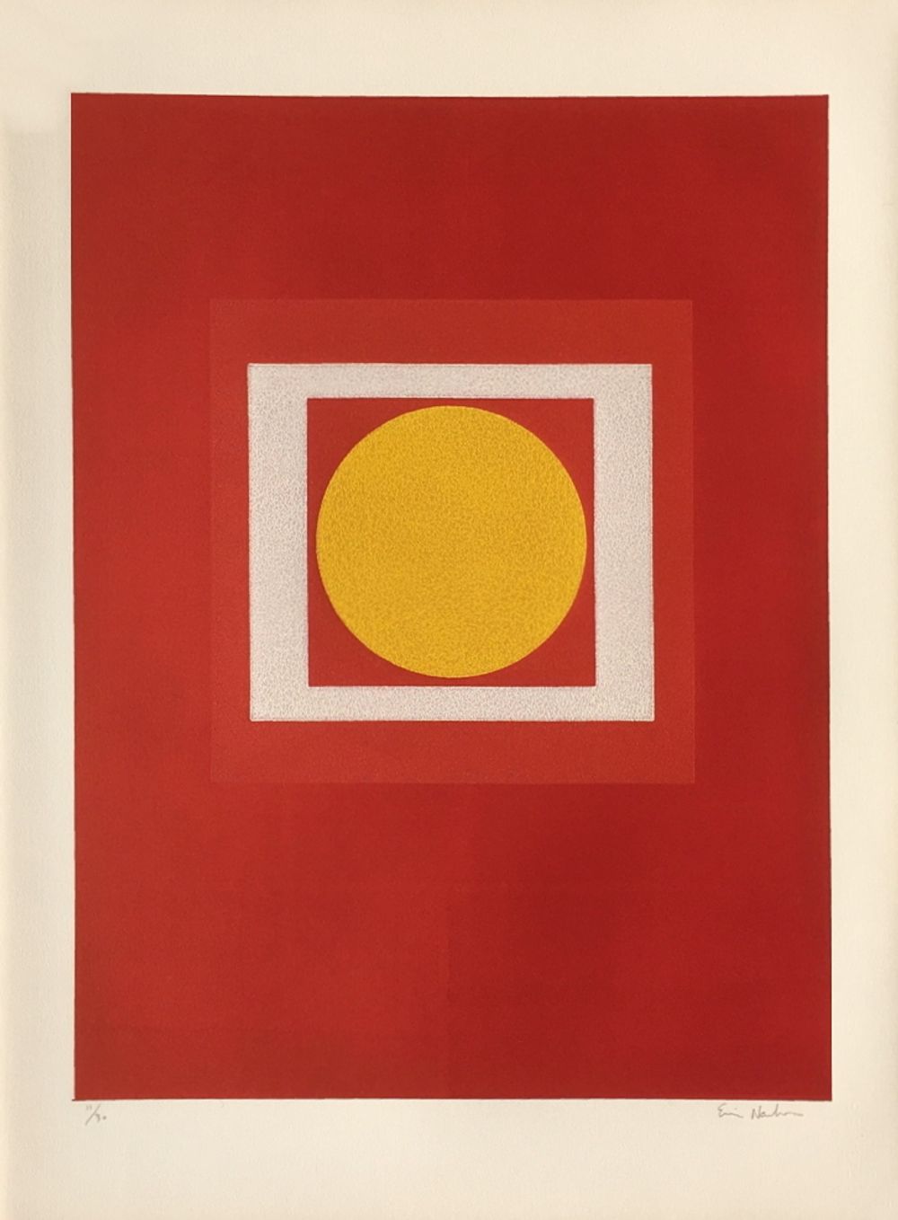 Cercle et carré (fond rouge)