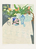La nappe aux bouquets de roses et de tulipes