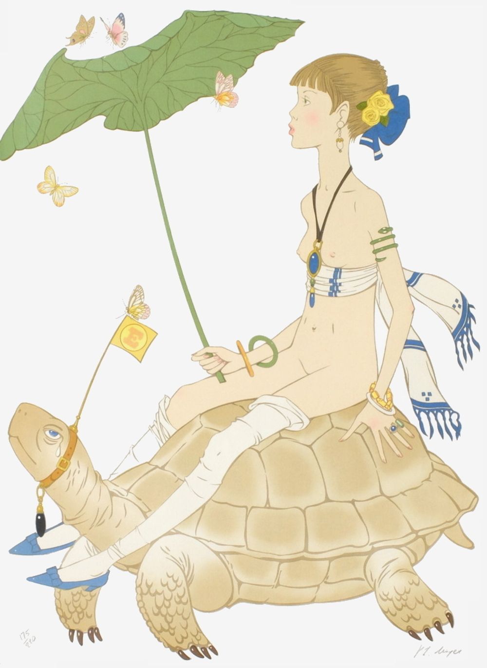Serie femmes - La tortue et les papillons