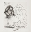 Jeune fille au singe