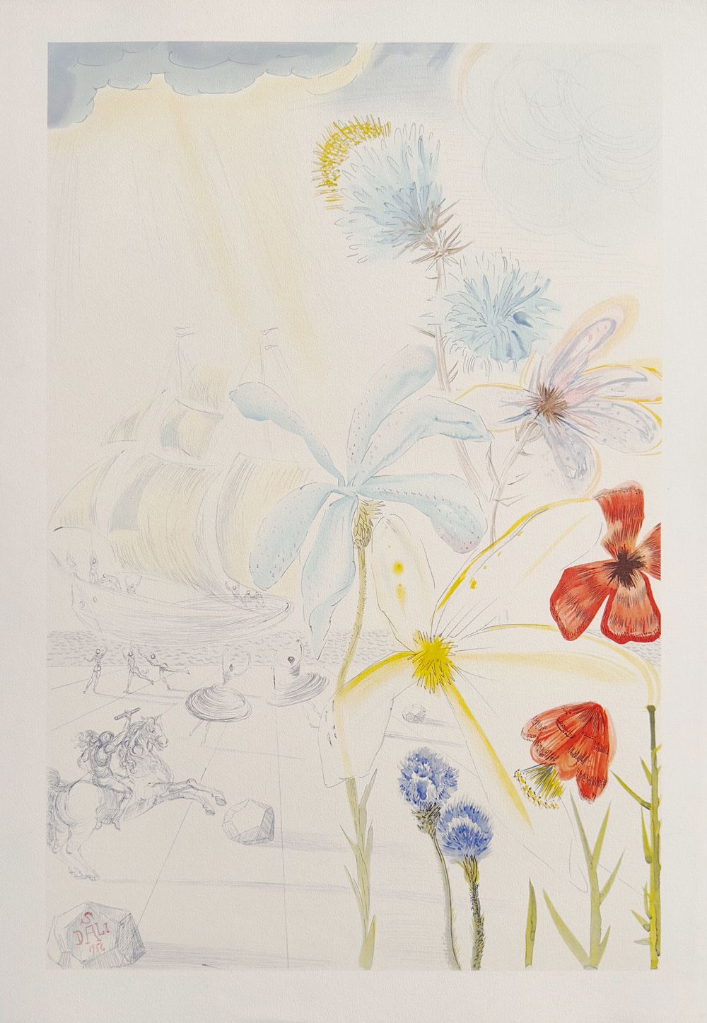 Ship and flowers