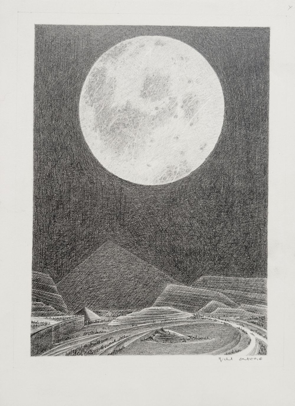 Pyramide au clair de lune