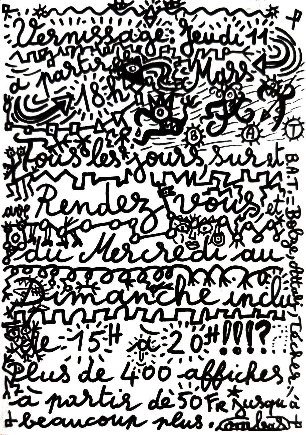 Carton d'invitation Galerie Attali — vue 2