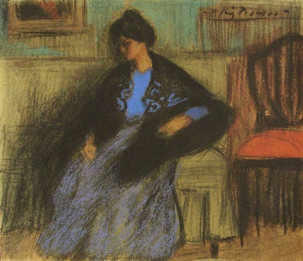 Bleus de Barcelone : La femme au châle