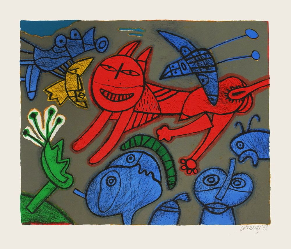 1993 - Chat riant à la lune