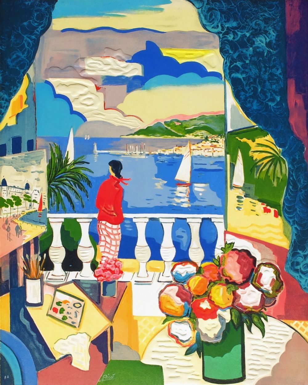 French Riviera - Cannes, femme à la fenêtre