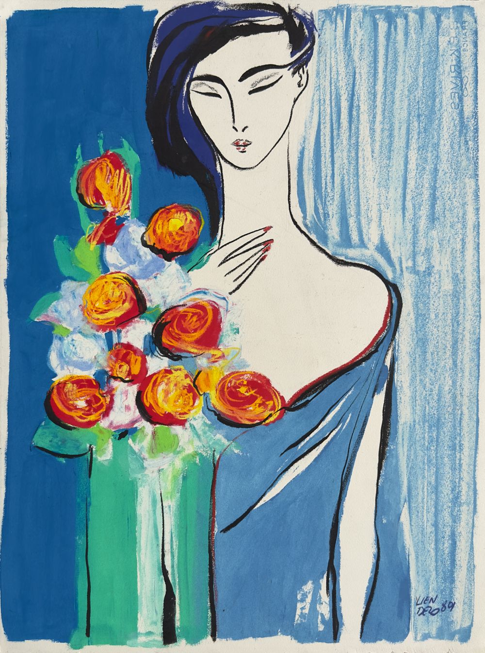 Femme au bouquet