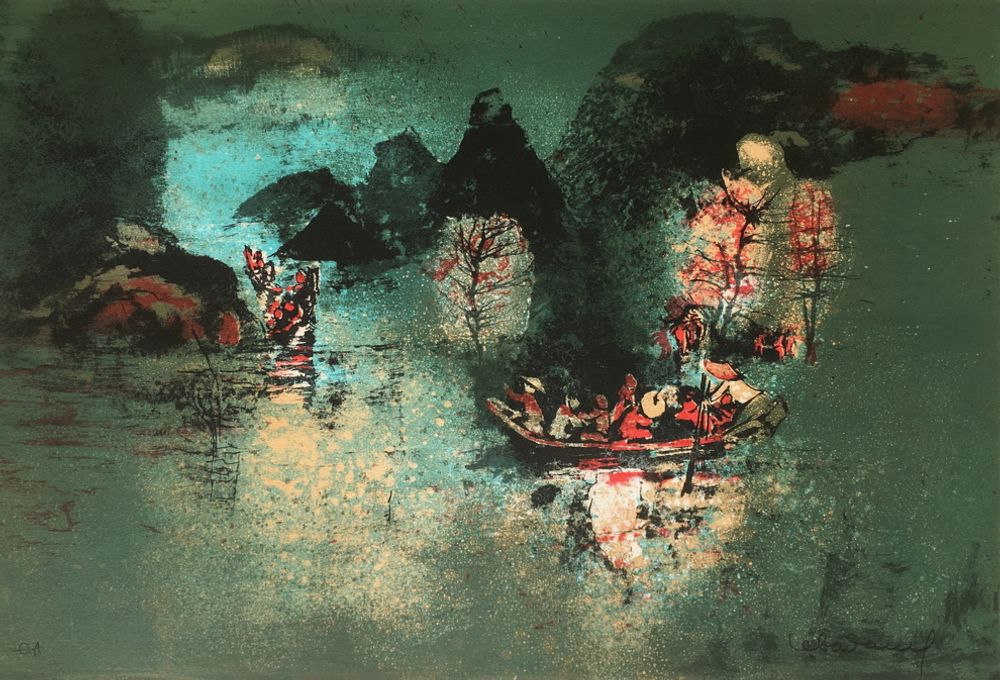 Paysage du Vietnam - promenade sur le lac