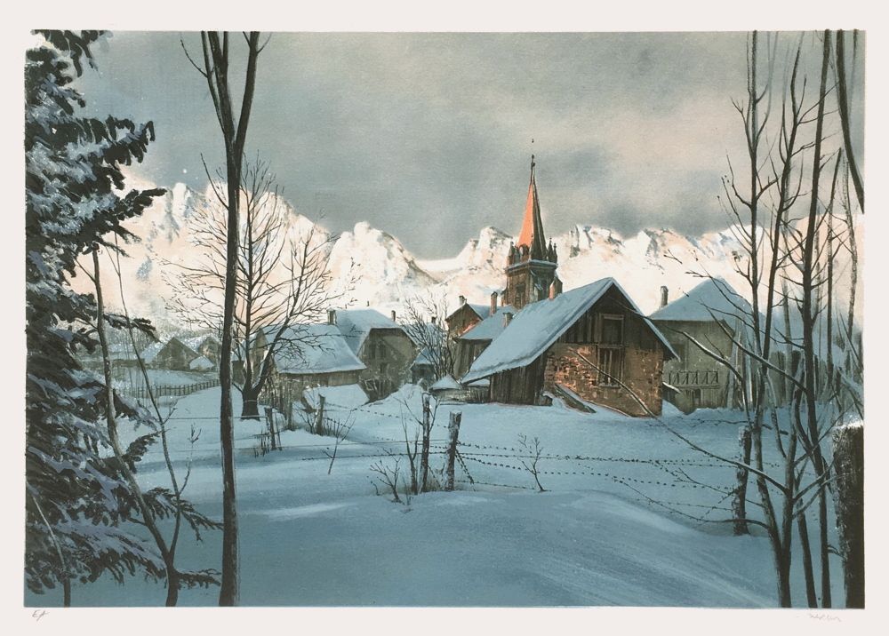 Village sous la neige