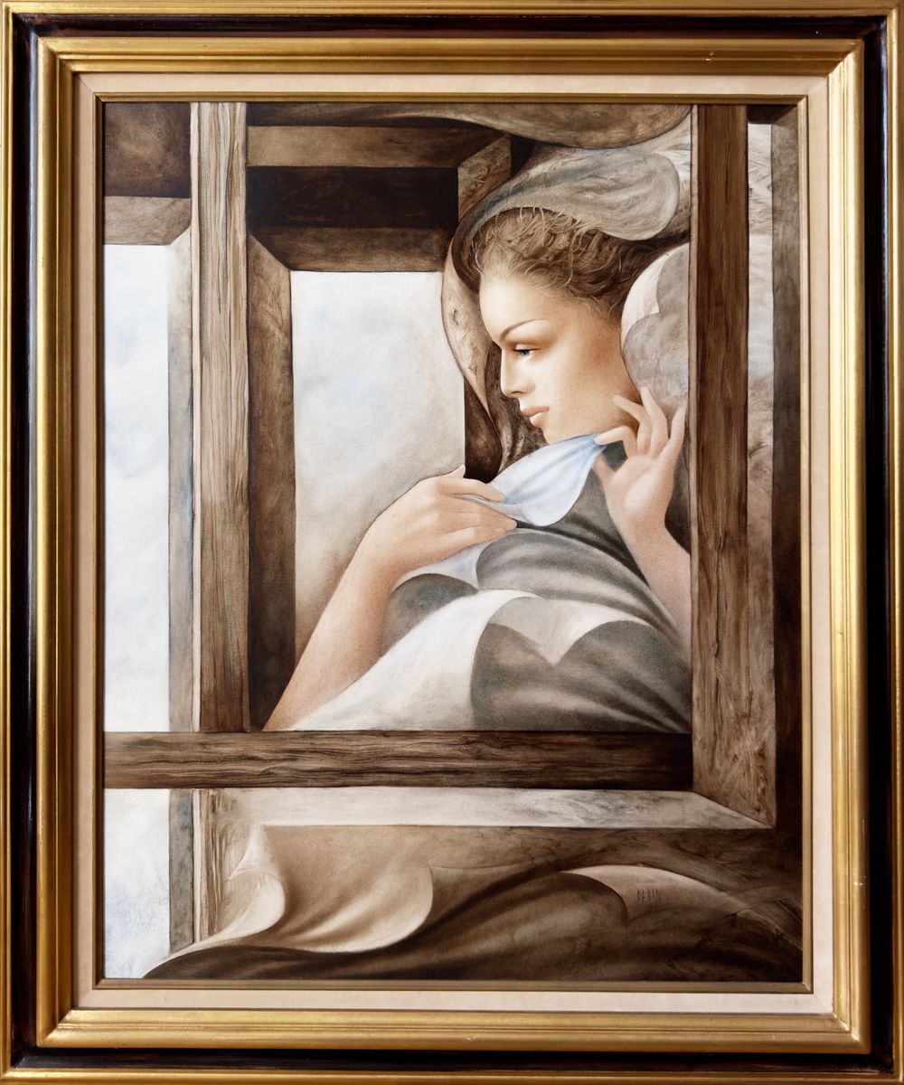 Jeune femme à la fenêtre — vue 2