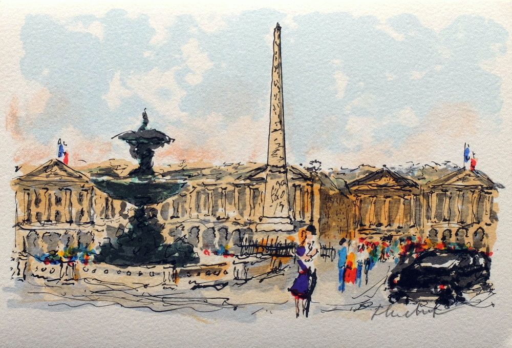 Paris, les amoureux à la place de la Concorde