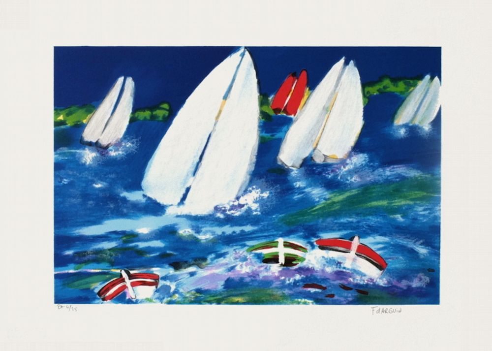 Régates et voile rouge