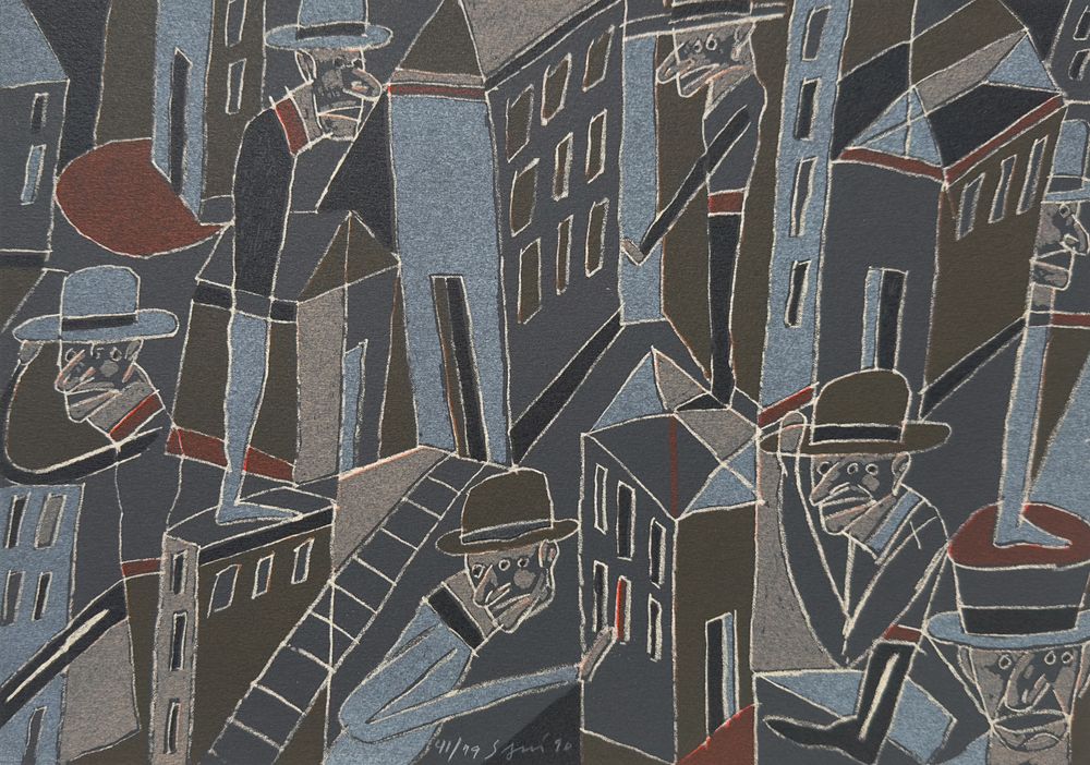 Le froid bleu des contre-nuits (7 lithographies) - Texte Gilbert Lascault — vue 8