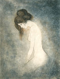 Dominique sur fond bleu