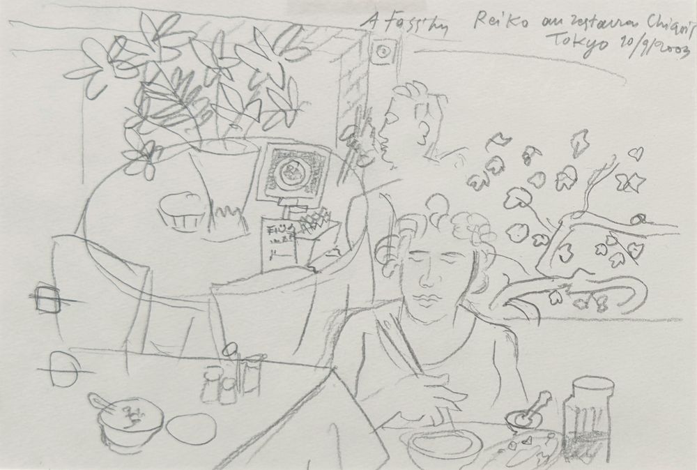 Drawings - Reiko au restaurant chinois - Tokyo