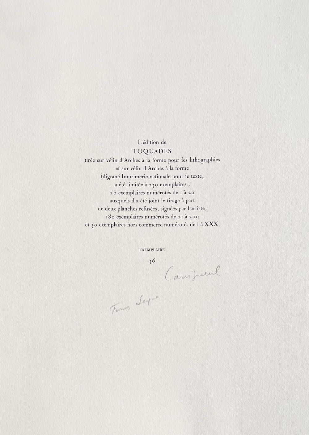 Toquades - album complet (8 lithographies) signé Françoise Sagan — vue 10
