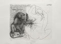 Singe et jeune fille au miroir