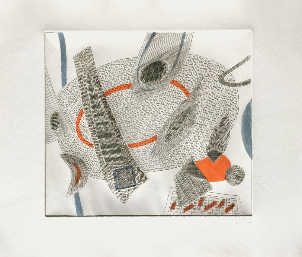 Rouge sur fond gris