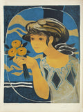 Jeune femme au petit bouquet