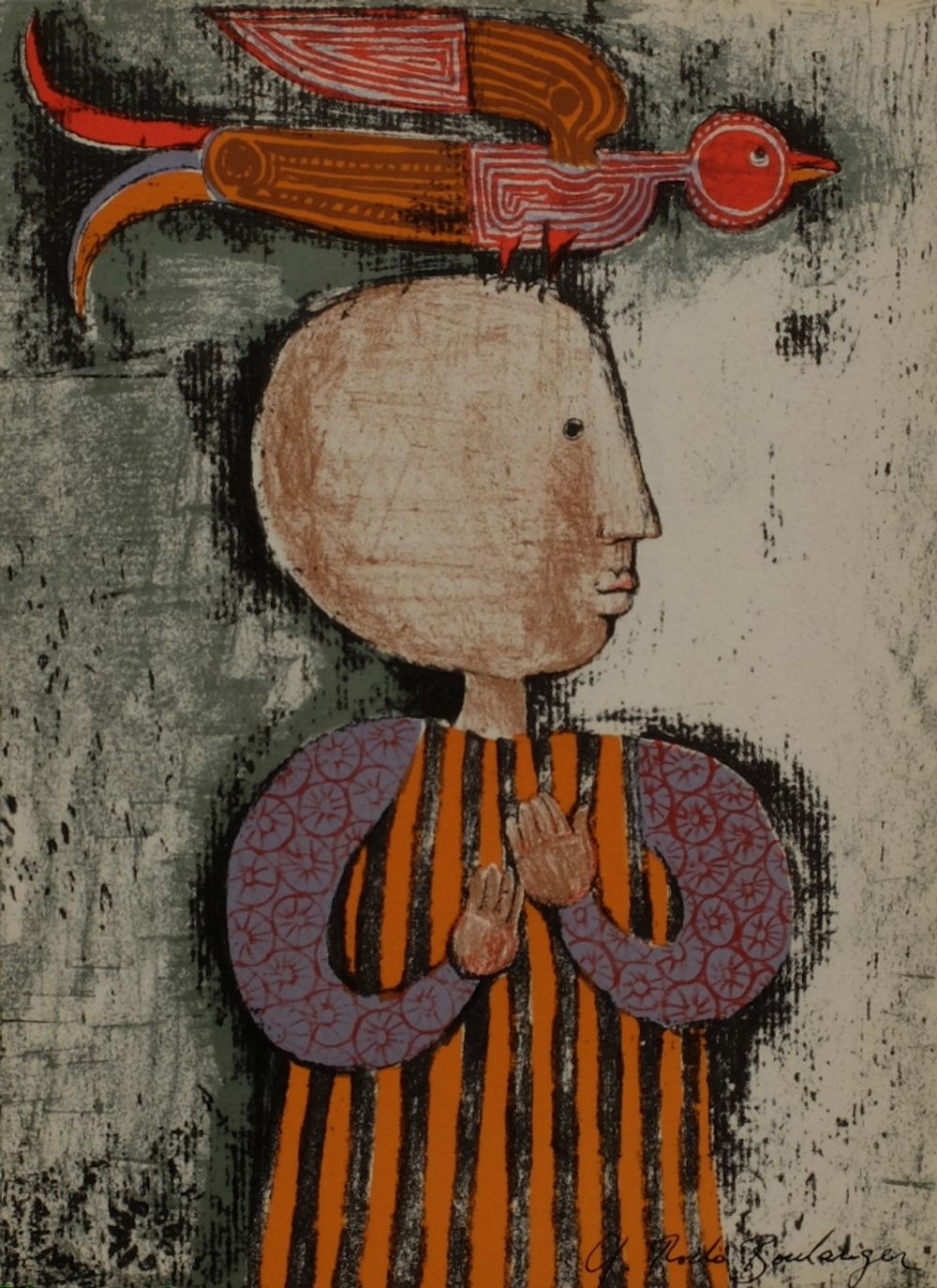 Enfant avec un oiseau I