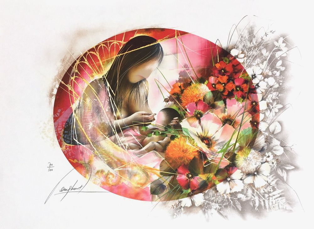 Maternité dans les fleurs