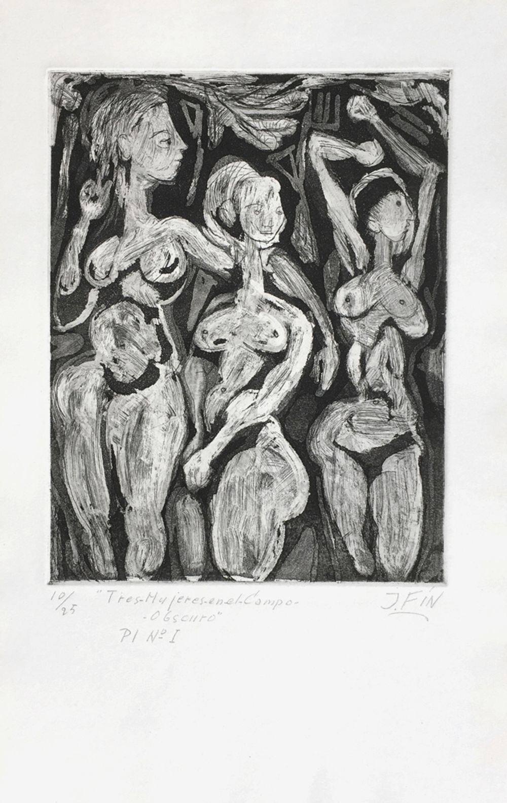 Tres mujeres en el campo Pl. I