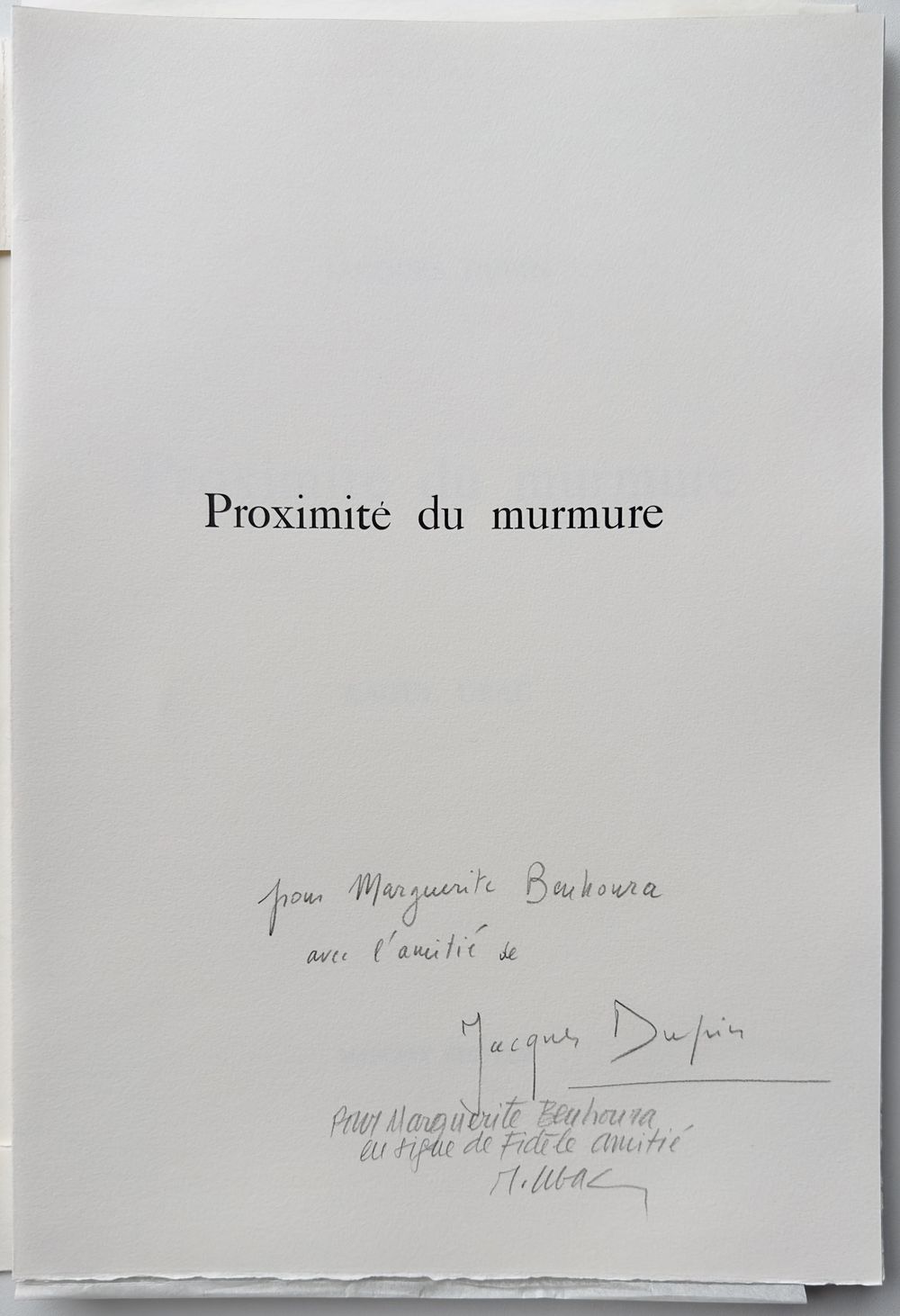 Proximité du murmure (8 gravures) - texte de Jacques Dupin — vue 2