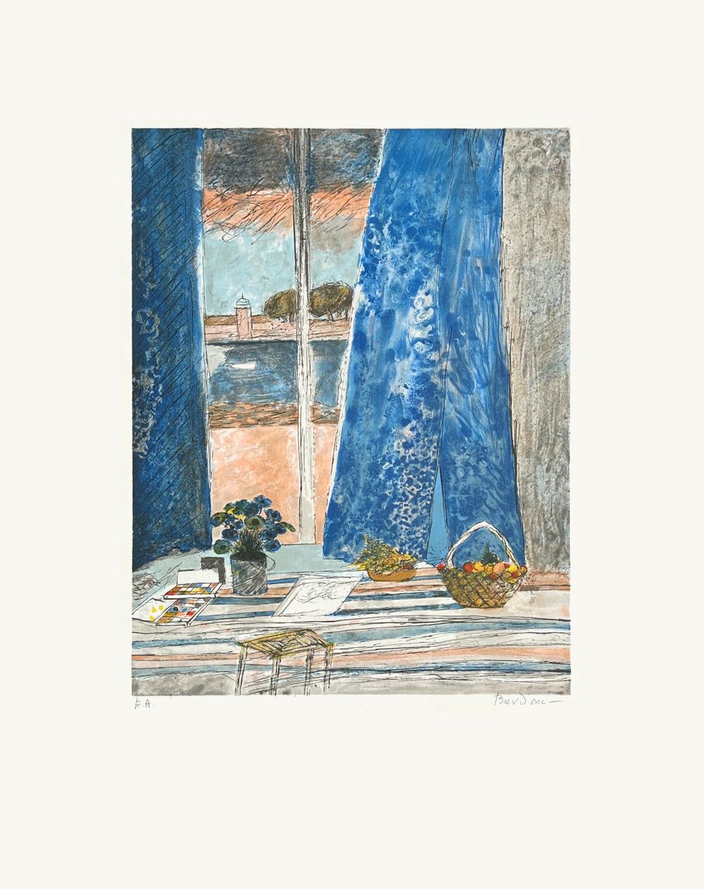 Les rideaux bleu