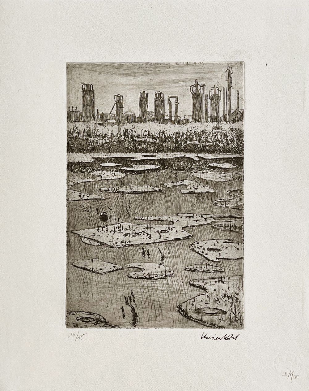 Etang pollué, flaques de pétrole II